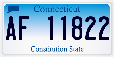 CT license plate AF11822