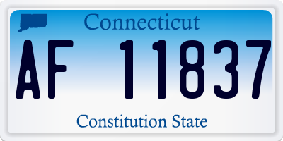 CT license plate AF11837