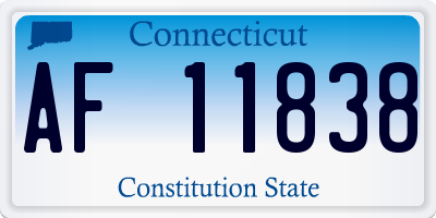 CT license plate AF11838