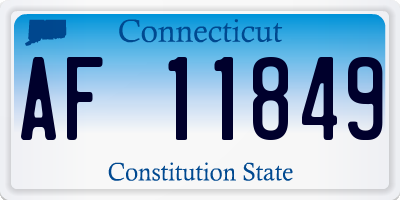 CT license plate AF11849