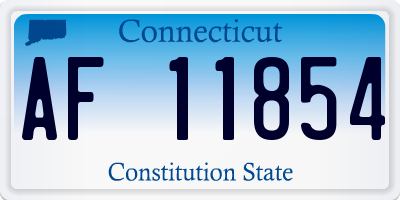 CT license plate AF11854