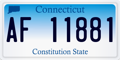 CT license plate AF11881