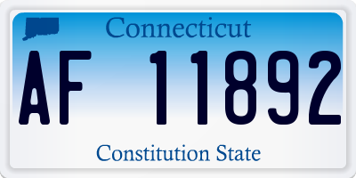 CT license plate AF11892
