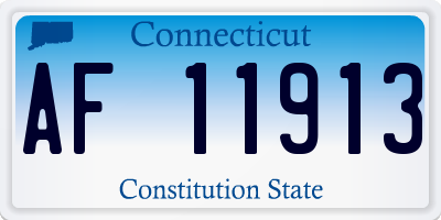 CT license plate AF11913