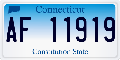CT license plate AF11919