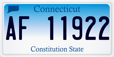 CT license plate AF11922