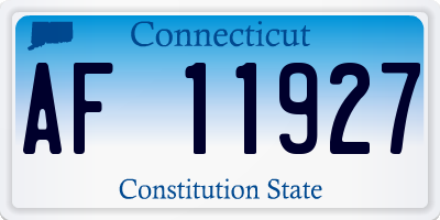 CT license plate AF11927
