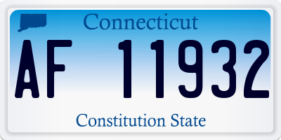 CT license plate AF11932