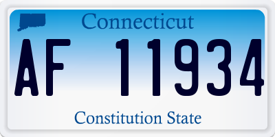 CT license plate AF11934