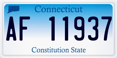 CT license plate AF11937