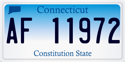 CT license plate AF11972