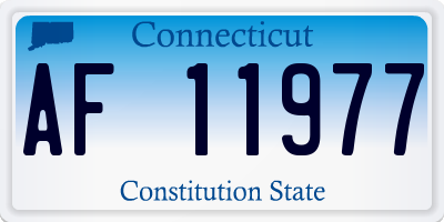CT license plate AF11977