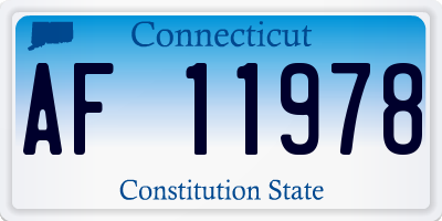CT license plate AF11978