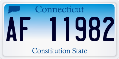 CT license plate AF11982