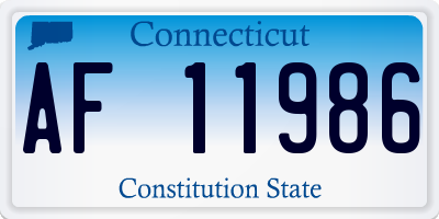 CT license plate AF11986