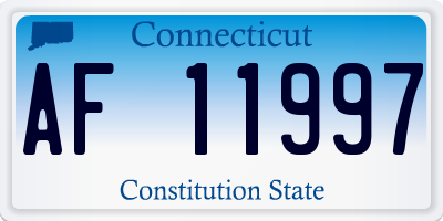 CT license plate AF11997