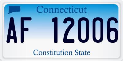 CT license plate AF12006