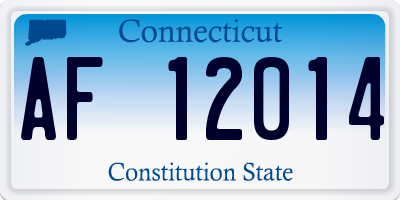 CT license plate AF12014