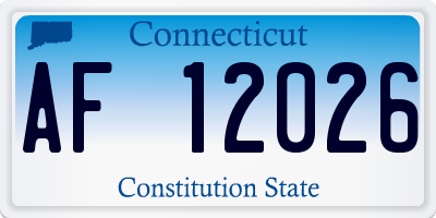 CT license plate AF12026