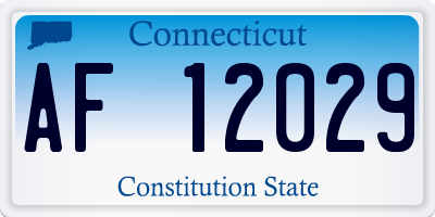 CT license plate AF12029