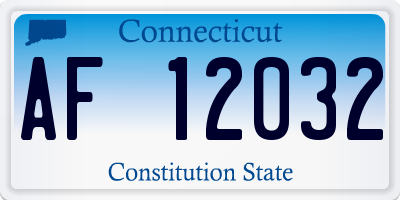 CT license plate AF12032