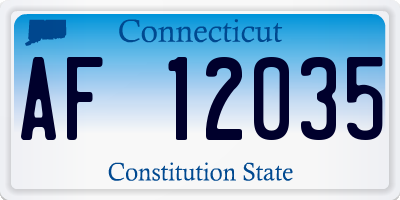 CT license plate AF12035