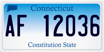 CT license plate AF12036
