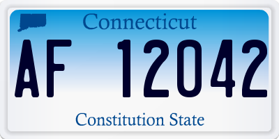 CT license plate AF12042