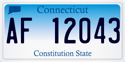 CT license plate AF12043