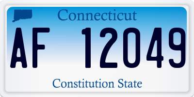 CT license plate AF12049