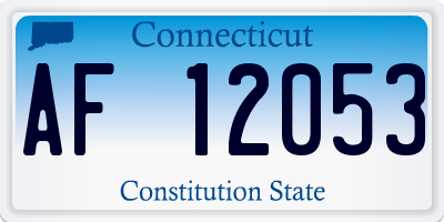 CT license plate AF12053