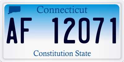 CT license plate AF12071