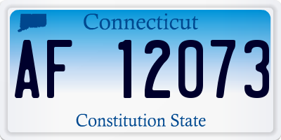 CT license plate AF12073