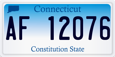 CT license plate AF12076