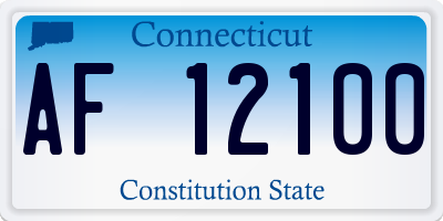 CT license plate AF12100