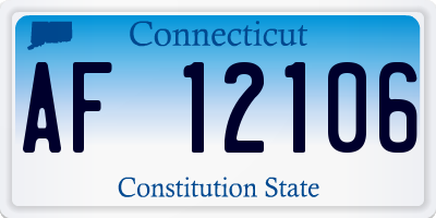 CT license plate AF12106