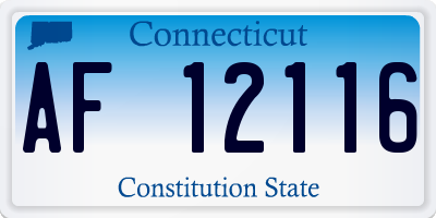CT license plate AF12116