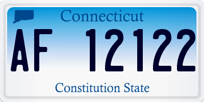 CT license plate AF12122