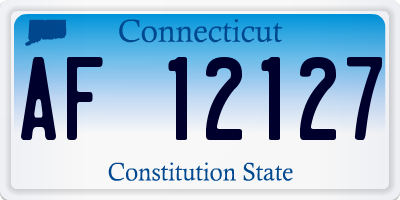 CT license plate AF12127