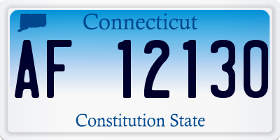 CT license plate AF12130