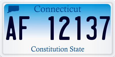 CT license plate AF12137