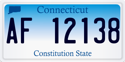 CT license plate AF12138