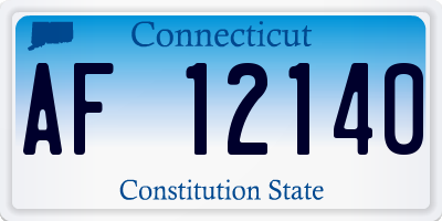 CT license plate AF12140