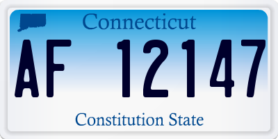 CT license plate AF12147