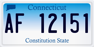 CT license plate AF12151