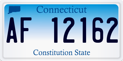 CT license plate AF12162