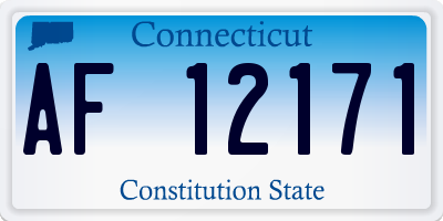 CT license plate AF12171