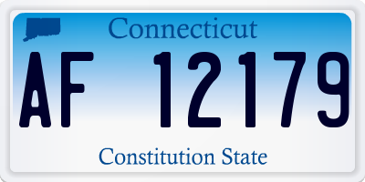 CT license plate AF12179