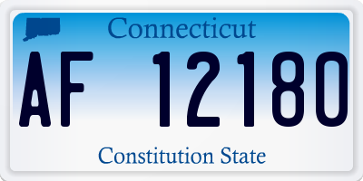 CT license plate AF12180