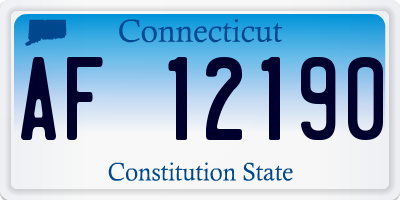 CT license plate AF12190